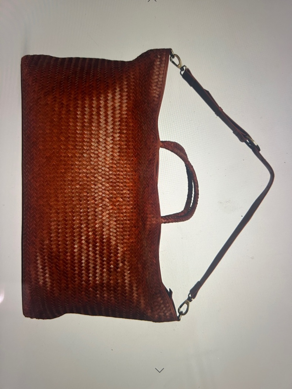 Bennie Le Traveler Brown Woven Leather Weekender Bag - sienna XL - Picture 5 of 8